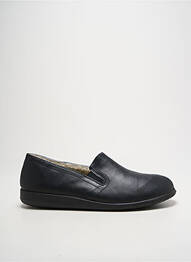 Chaussons/pantoufles tissage satiné bout rond noir ROMIKA homme