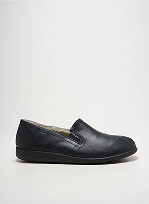 Chaussons/pantoufles tissage satiné bout rond noir ROMIKA homme
