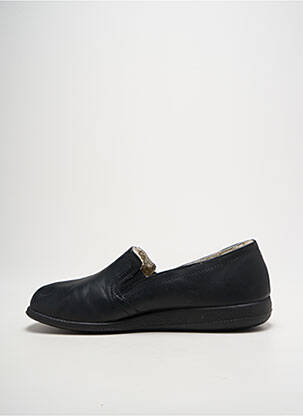 Chaussons/pantoufles tissage satiné bout rond noir ROMIKA homme