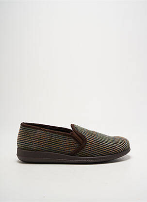 Chaussons/pantoufles tissage velours bout rond marron ROMIKA homme