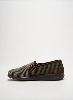 Chaussons/pantoufles tissage velours bout rond marron ROMIKA homme