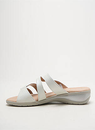 Mules/sabots tissage satiné talon de 4 à 6cm blanc PEDRO TORRES femme