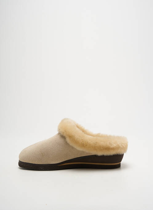 Chaussons/pantoufles bout rond talon plat jusqu'à 3cm beige ROMIKA femme