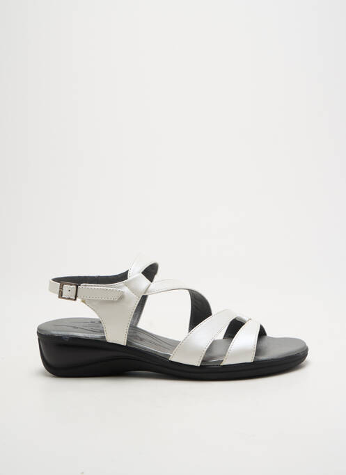 Sandales/nu pieds tissage satiné talon plat jusqu'à 3cm blanc SALMONE femme