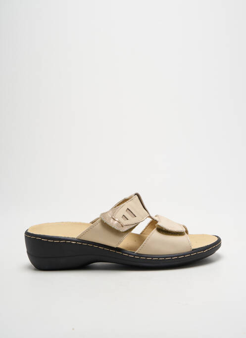 Mules/sabots bout ouvert talon de 4 à 6cm beige PATRIZIA AZZI femme