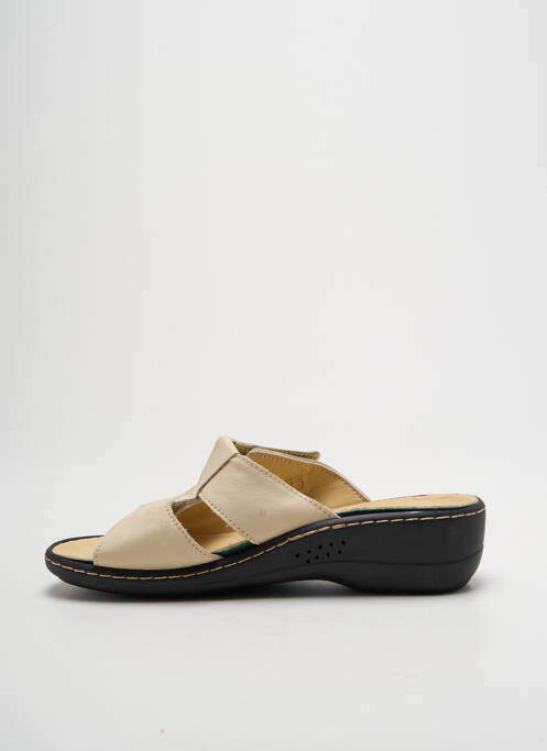 Mules/sabots bout ouvert talon de 4 à 6cm beige PATRIZIA AZZI femme