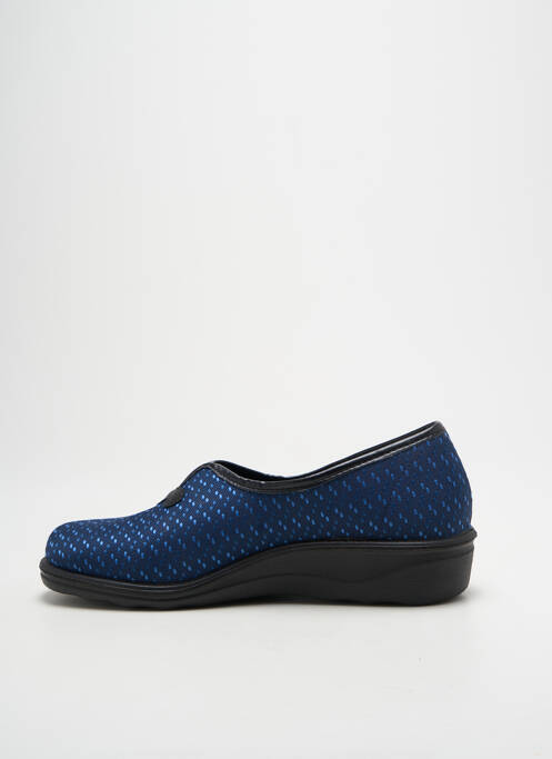 Chaussons/pantoufles tissage satiné talon plat jusqu'à 3cm bleu ROMIKA femme