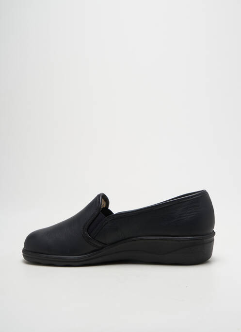Chaussons/pantoufles tissage satiné talon plat jusqu'à 3cm noir ROMIKA femme