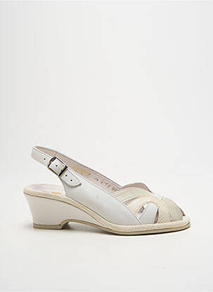 Sandales/nu pieds tissage satiné talon de 4 à 6cm beige ROHDE femme