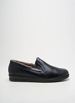 Chaussons/pantoufles tissage satiné bout rond noir ROMIKA homme