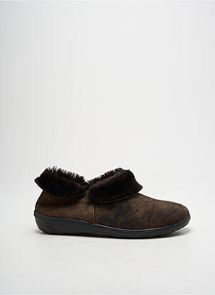 Chaussons/pantoufles bout rond talon plat jusqu'à 3cm marron ROMIKA femme