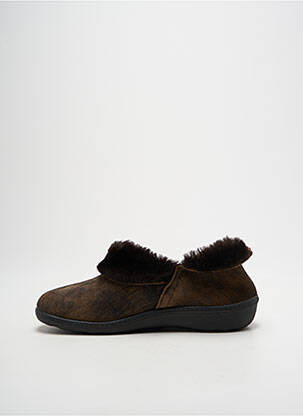 Chaussons/pantoufles bout rond talon plat jusqu'à 3cm marron ROMIKA femme