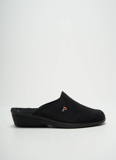 Chaussons/pantoufles bout rond talon de 4 à 6cm noir PORTANIA femme