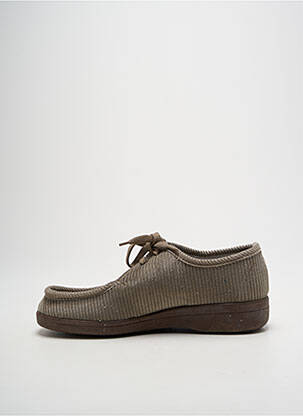 Chaussons/pantoufles tissage velours bout rond vert LA VAGUE homme