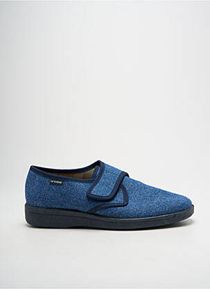Chaussons/pantoufles fermeture scratch bout rond bleu LA VAGUE homme