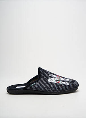 Chaussons/pantoufles tissage velours bout rond noir LA VAGUE homme