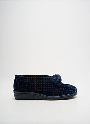 Chaussons/pantoufles tissage velours talon plat jusqu'à 3cm bleu LA VAGUE femme