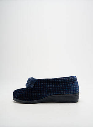 Chaussons/pantoufles tissage velours talon plat jusqu'à 3cm bleu LA VAGUE femme