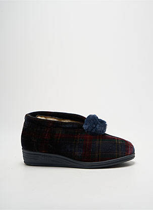 Chaussons/pantoufles tissage velours talon plat jusqu'à 3cm bleu LA VAGUE femme