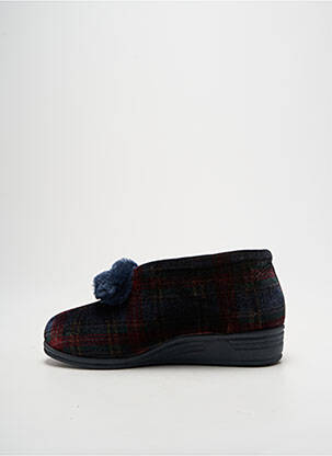 Chaussons/pantoufles tissage velours talon plat jusqu'à 3cm bleu LA VAGUE femme