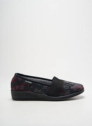 Chaussons/pantoufles impression talon plat jusqu'à 3cm noir LA VAGUE femme