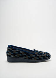 Chaussons/pantoufles tissage velours talon plat jusqu'à 3cm bleu LA VAGUE femme