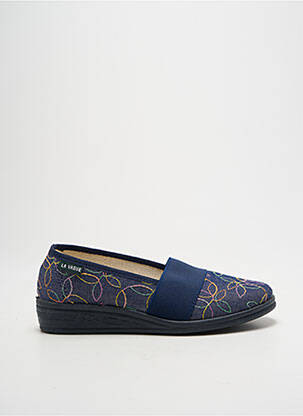 Chaussons/pantoufles bout rond talon plat jusqu'à 3cm bleu LA VAGUE femme