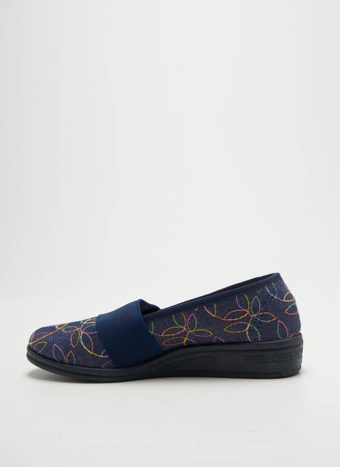 Chaussons/pantoufles bout rond talon plat jusqu'à 3cm bleu LA VAGUE femme