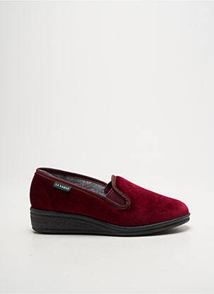 Chaussons/pantoufles tissage velours talon plat jusqu'à 3cm rouge LA VAGUE femme