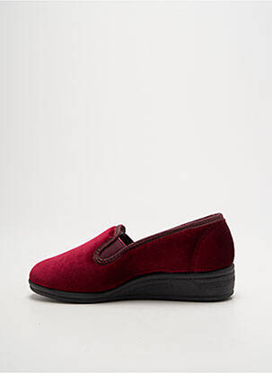 Chaussons/pantoufles tissage velours talon plat jusqu'à 3cm rouge LA VAGUE femme