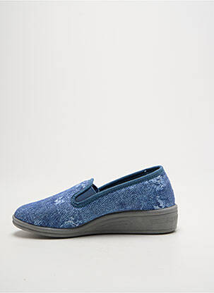 Chaussons/pantoufles bout rond talon plat jusqu'à 3cm bleu LA VAGUE femme