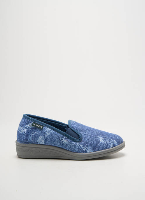 Chaussons/pantoufles bout rond talon plat jusqu'à 3cm bleu LA VAGUE femme
