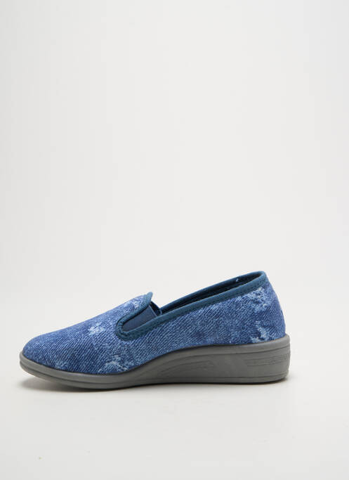 Chaussons/pantoufles bout rond talon plat jusqu'à 3cm bleu LA VAGUE femme