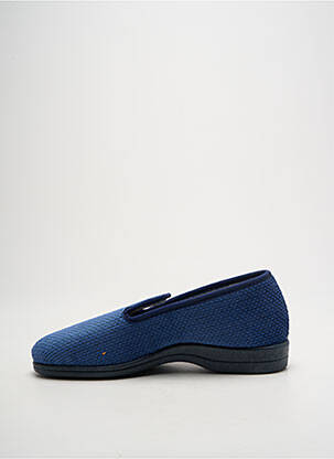 Chaussons/pantoufles tissage velours bout rond bleu LA VAGUE homme