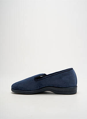 Chaussons/pantoufles tissage velours bout rond bleu LA VAGUE homme