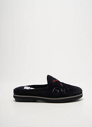 Chaussons/pantoufles tissage velours talon plat jusqu'à 3cm noir LA VAGUE femme