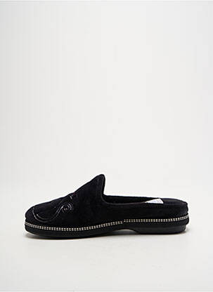 Chaussons/pantoufles tissage velours talon plat jusqu'à 3cm noir LA VAGUE femme