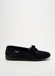 Chaussons/pantoufles tissage velours talon plat jusqu'à 3cm noir LA VAGUE femme