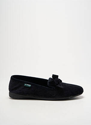 Chaussons/pantoufles tissage velours talon plat jusqu'à 3cm noir LA VAGUE femme