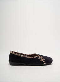 Chaussons/pantoufles tissage velours talon plat jusqu'à 3cm noir LA VAGUE femme