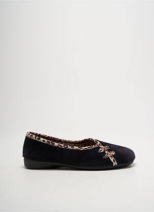 Chaussons/pantoufles tissage velours talon plat jusqu'à 3cm noir LA VAGUE femme