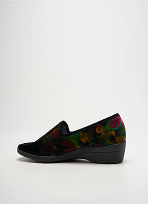 Chaussons/pantoufles tissage velours talon de 4 à 6cm noir LA VAGUE femme