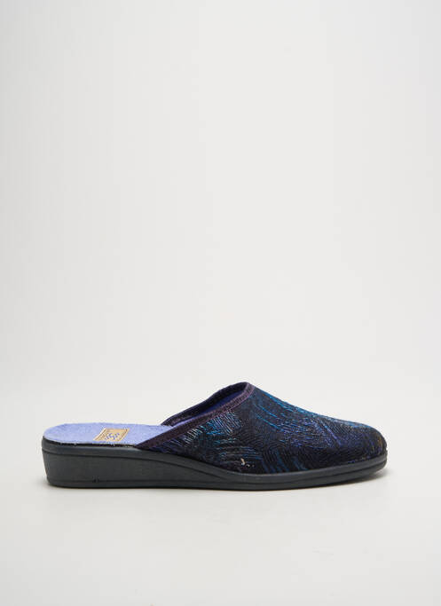 Chaussons/pantoufles bout rond talon plat jusqu'à 3cm bleu LA VAGUE femme