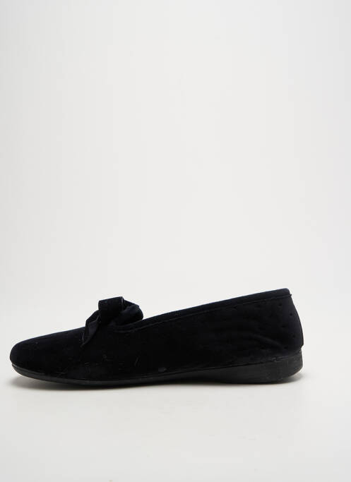 Chaussons/pantoufles tissage velours talon plat jusqu'à 3cm noir LA VAGUE femme
