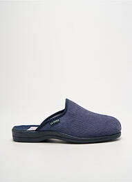 Chaussons/pantoufles tissage velours bout rond bleu LA VAGUE homme