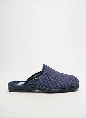 Chaussons/pantoufles tissage velours bout rond bleu LA VAGUE homme