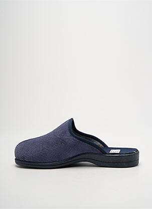 Chaussons/pantoufles tissage velours bout rond bleu LA VAGUE homme