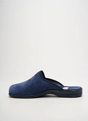 Chaussons/pantoufles tissage velours bout rond bleu fonce LA VAGUE homme