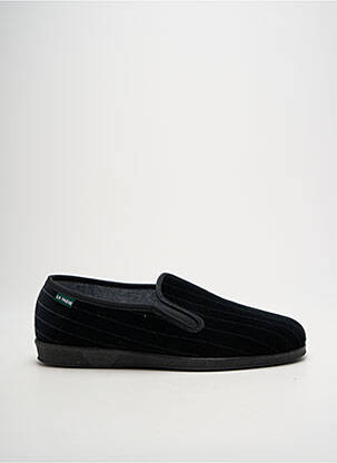Chaussons/pantoufles tissage velours bout rond noir LA VAGUE homme