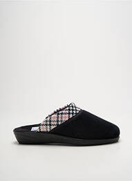 Chaussons/pantoufles tissage velours talon plat jusqu'à 3cm noir LA VAGUE femme